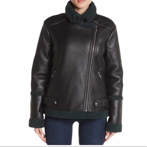 Sam Edelman Faux Shearling Lined Moto Jacket - Picture 3 of 12